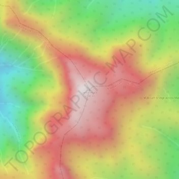 Vellarimala topographic map, elevation, terrain