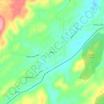 Adger topographic map, elevation, terrain