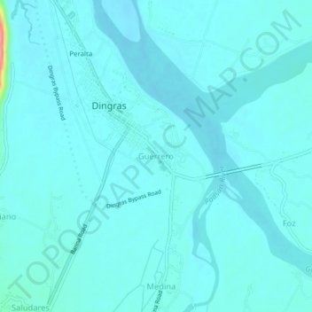 Guerrero topographic map, elevation, terrain