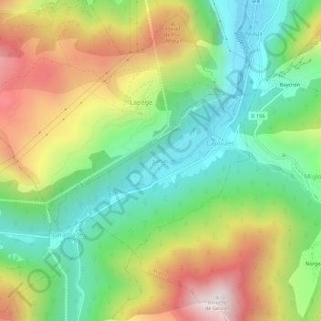 Junac topographic map, elevation, terrain