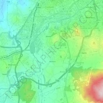 Lomar topographic map, elevation, terrain