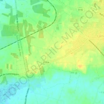 Les Sables topographic map, elevation, terrain