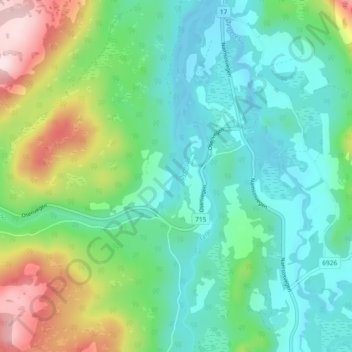 Fossli topographic map, elevation, terrain