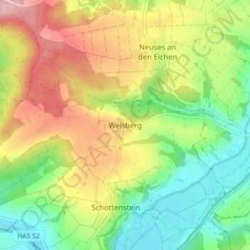 Welsberg topographic map, elevation, terrain
