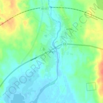 Sangis topographic map, elevation, terrain