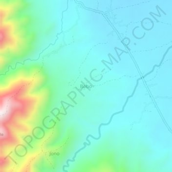 Bobo topographic map, elevation, terrain