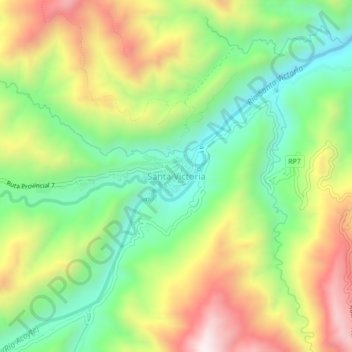 Santa Victoria topographic map, elevation, terrain