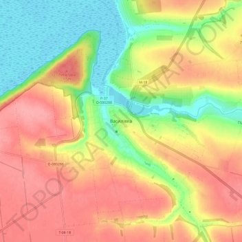 Vasylivka topographic map, elevation, terrain