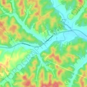 Dubre topographic map, elevation, terrain