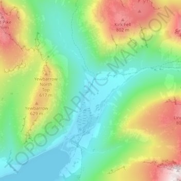 Wasdale Head topographic map, elevation, terrain