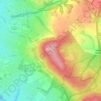 Stuckenberg topographic map, elevation, terrain
