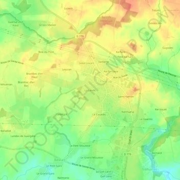 La Lande topographic map, elevation, terrain
