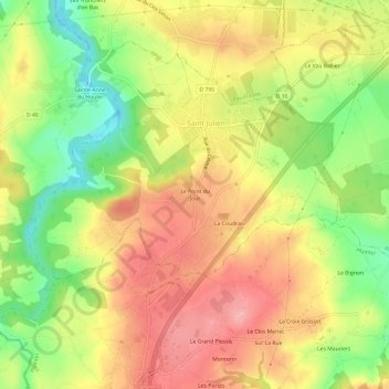 Le Point du Jour topographic map, elevation, terrain