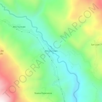 Alto Yurinaki topographic map, elevation, terrain
