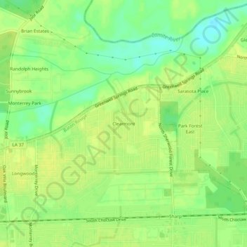 Clearmont topographic map, elevation, terrain