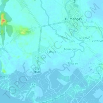 Bantud topographic map, elevation, terrain