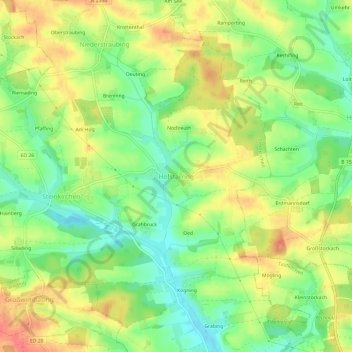 Hofstarring topographic map, elevation, terrain