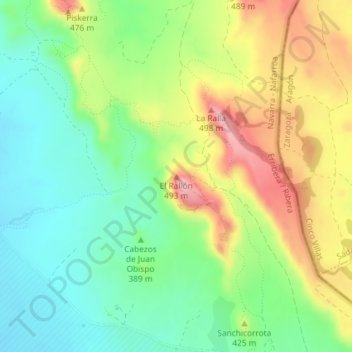 El Rallón topographic map, elevation, terrain