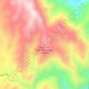 Cerro de Los Potrerillos topographic map, elevation, terrain