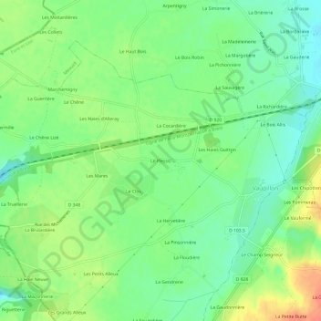 Le Plessis topographic map, elevation, terrain