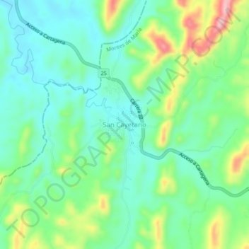 San Cayetano topographic map, elevation, terrain