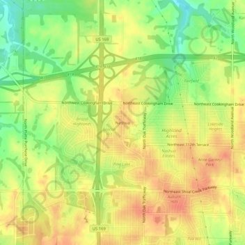 Nashua topographic map, elevation, terrain