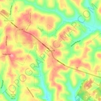 Richeyville topographic map, elevation, terrain