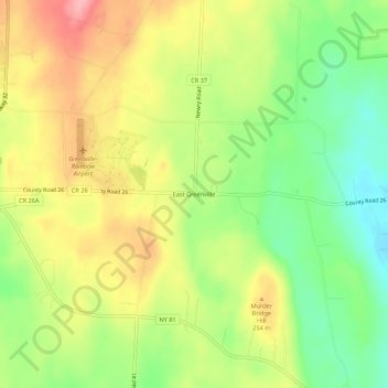 East Greenville topographic map, elevation, terrain