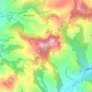 Monte S. Onofrio topographic map, elevation, terrain