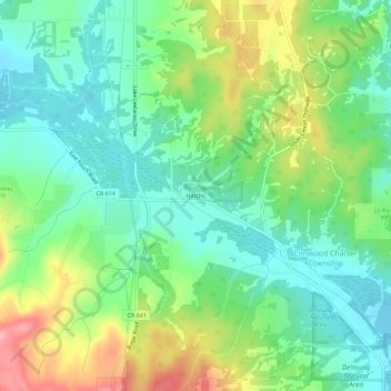 Hatchs topographic map, elevation, terrain