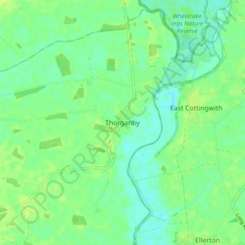 Thorganby topographic map, elevation, terrain