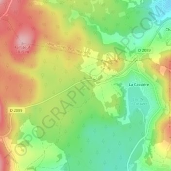 Fontaine Gelée topographic map, elevation, terrain