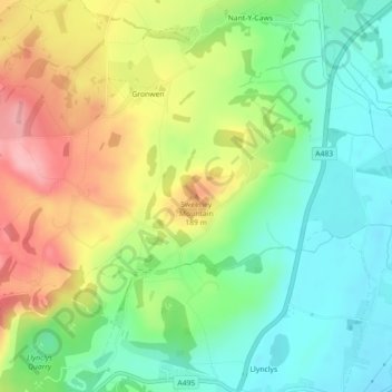 Sweeney Mountain topographic map, elevation, terrain