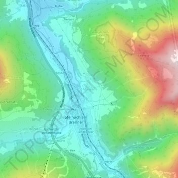 Mauern topographic map, elevation, terrain