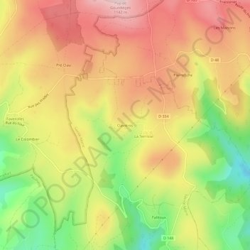 Clavières topographic map, elevation, terrain