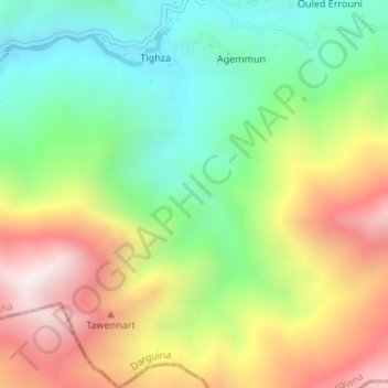 Cascade Ait Felkai topographic map, elevation, terrain