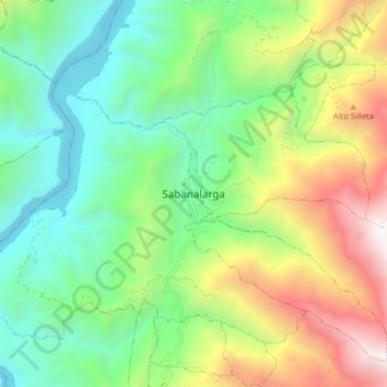 Sabanalarga topographic map, elevation, terrain