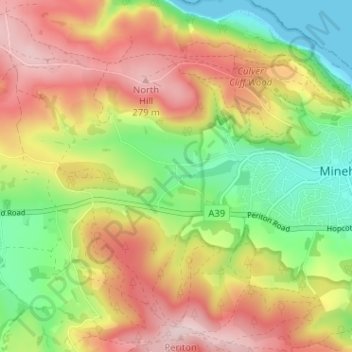 Bratton topographic map, elevation, terrain
