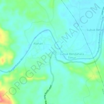 Lubuk Bendahara topographic map, elevation, terrain