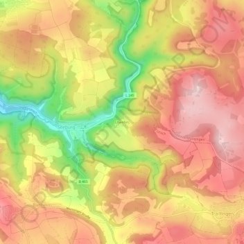 Uhenfels topographic map, elevation, terrain