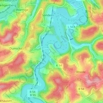 Stade topographic map, elevation, terrain
