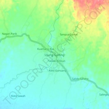 Ujung Gading topographic map, elevation, terrain