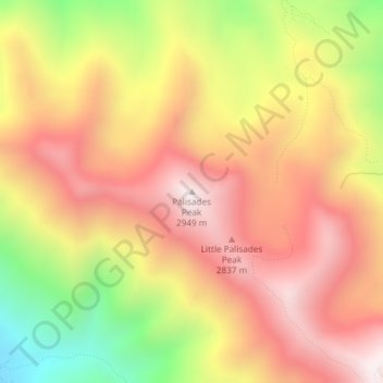 Palisades Peak topographic map, elevation, terrain