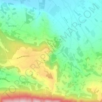 Lacoste topographic map, elevation, terrain