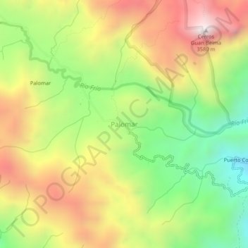 Palomar topographic map, elevation, terrain