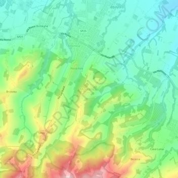 Montericco topographic map, elevation, terrain