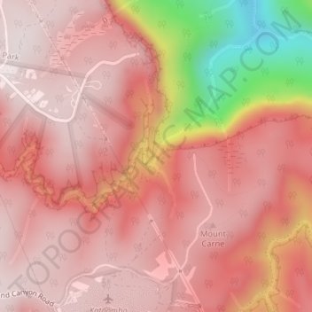 Beauchamp Falls topographic map, elevation, terrain