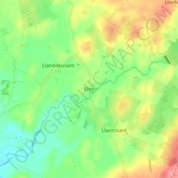 Elim topographic map, elevation, terrain