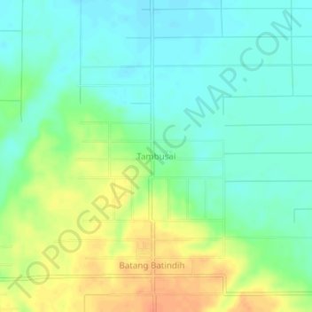 Tambusai topographic map, elevation, terrain
