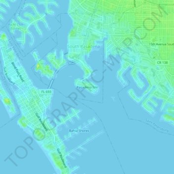 Pasadena Isle topographic map, elevation, terrain